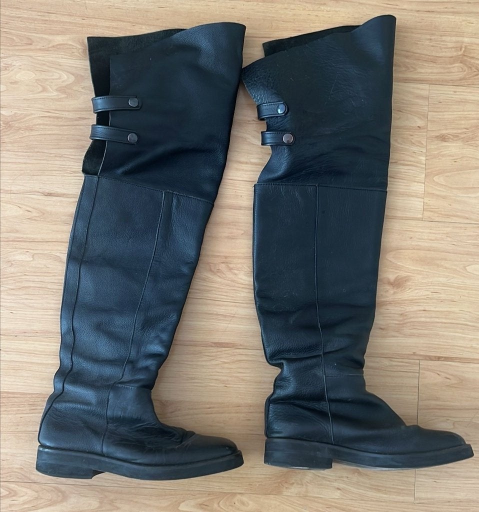 Overknee laarzen maat 37/38, Hoge laarzen, Verzenden, Zwart, Zo goed als nieuw