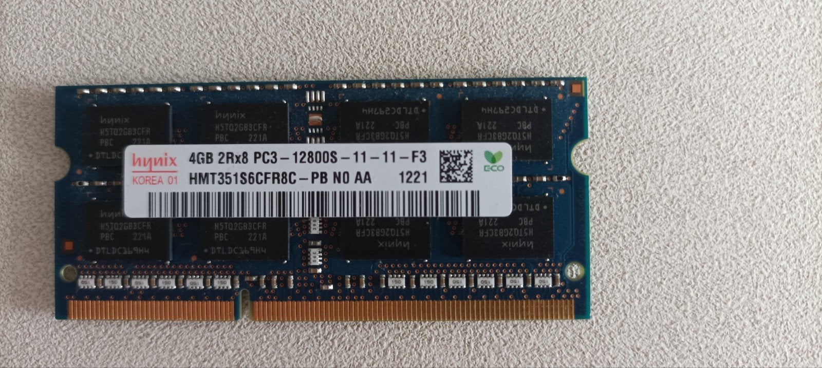 Hynix 4GB DDR3 Laptop RAM PC3-12800S, Gebruikt, DDR3, Ophalen of Verzenden, Laptop