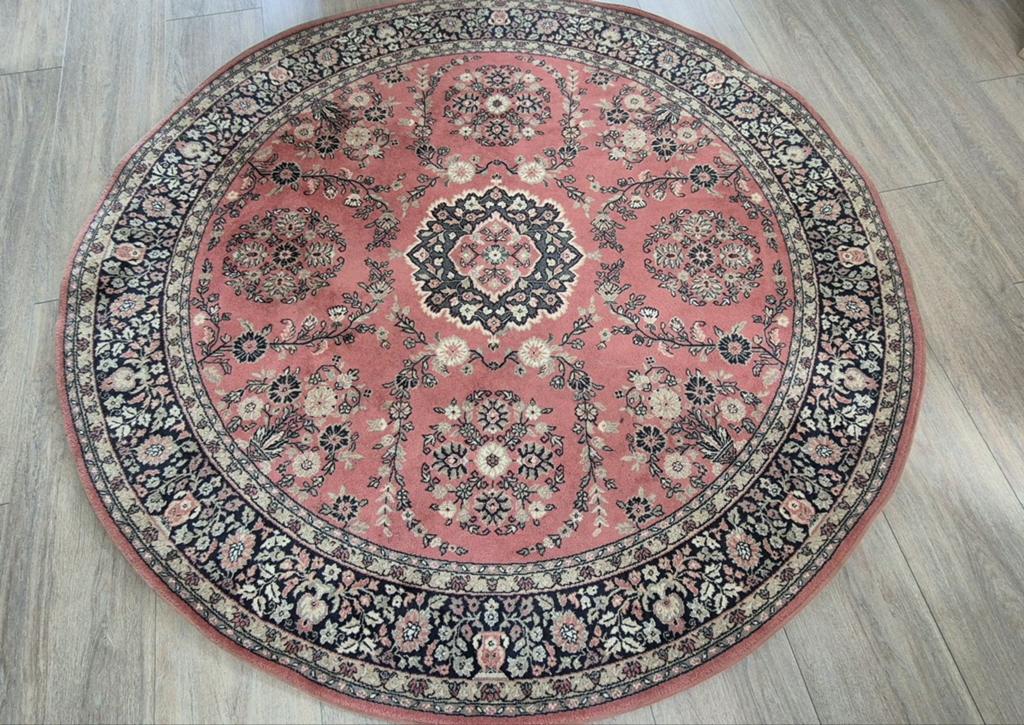 In zeer goede staat mooi perzisch rond tapijt 200 cm, Huis en Inrichting, Stoffering | Tapijten en Kleden, Ophalen, Rond, 200 cm of meer