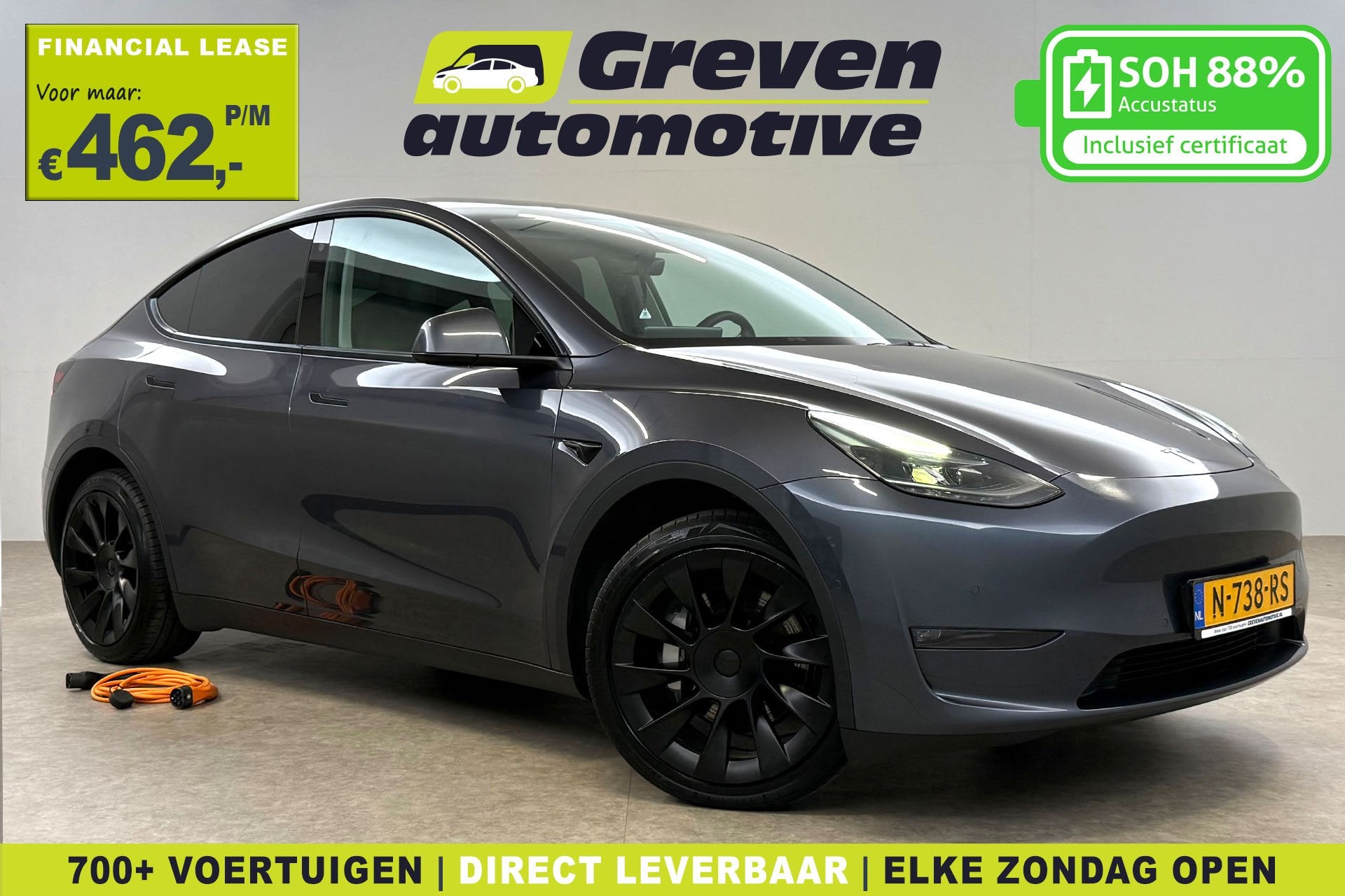 Tesla Model Y Long Range AWD 75 kWh | Snelladen | SOH 88% |, Auto's, Automaat, Gebruikt, 351 pk, Vierwielaandrijving