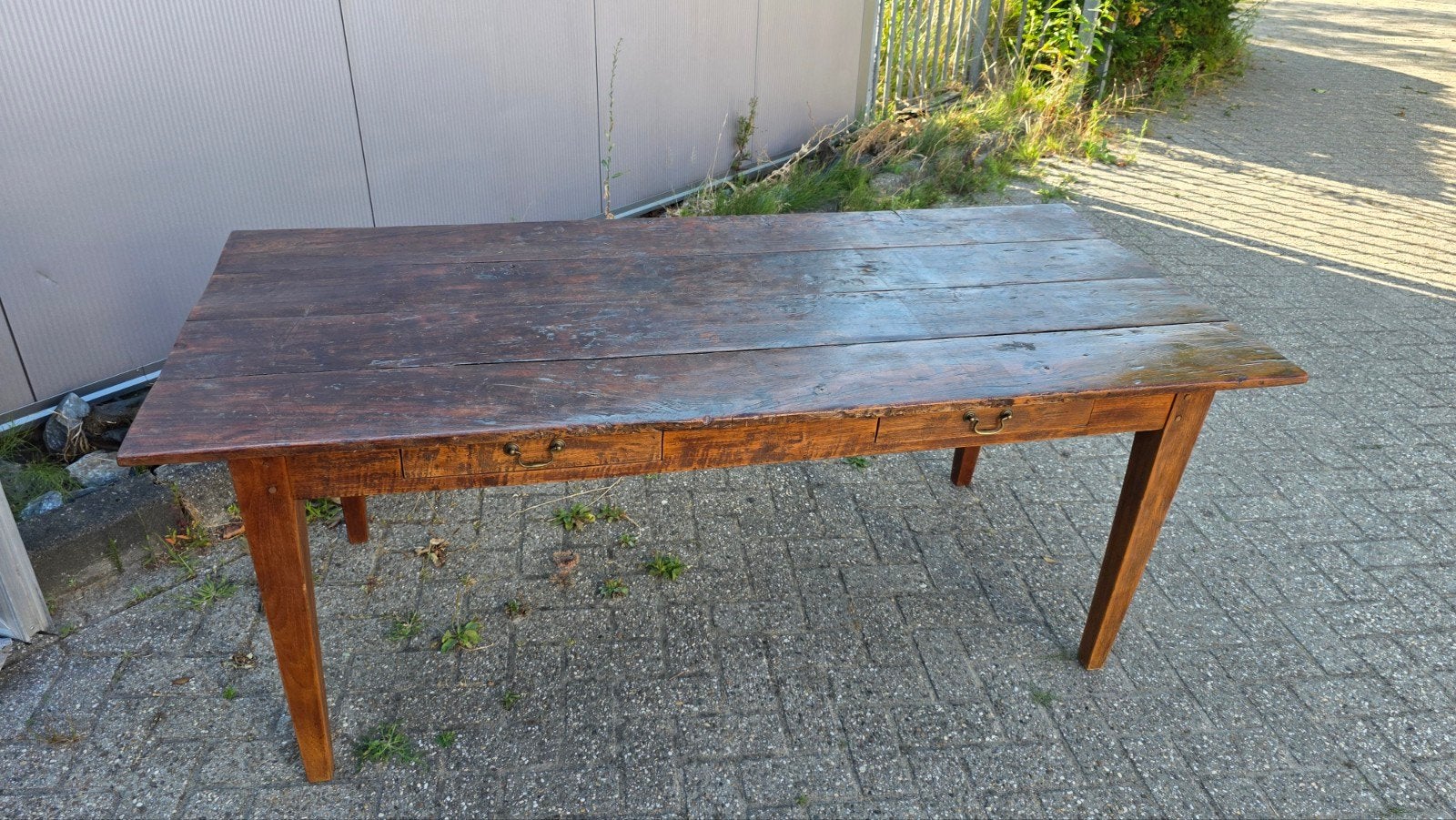 antieke Frans eiken boeren eettafel, Ophalen