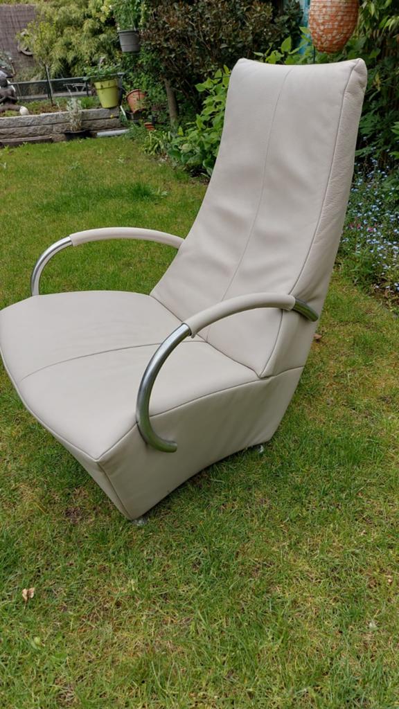 Leren Relaxfauteuil Crème