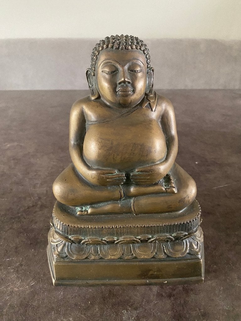 Uniek Thais brons Sangkajai Boeddha beeld 20cm, Gebruikt, Nvt particulier, Ophalen of Verzenden, Nvt particulier