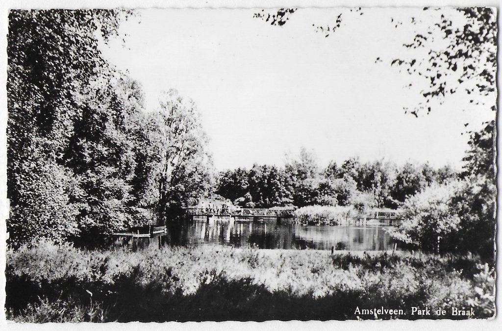 Amstelveen Park de Brink - Oude gelopen ansichtkaart - B3575, Ophalen of Verzenden, Voor 1920, Gelopen