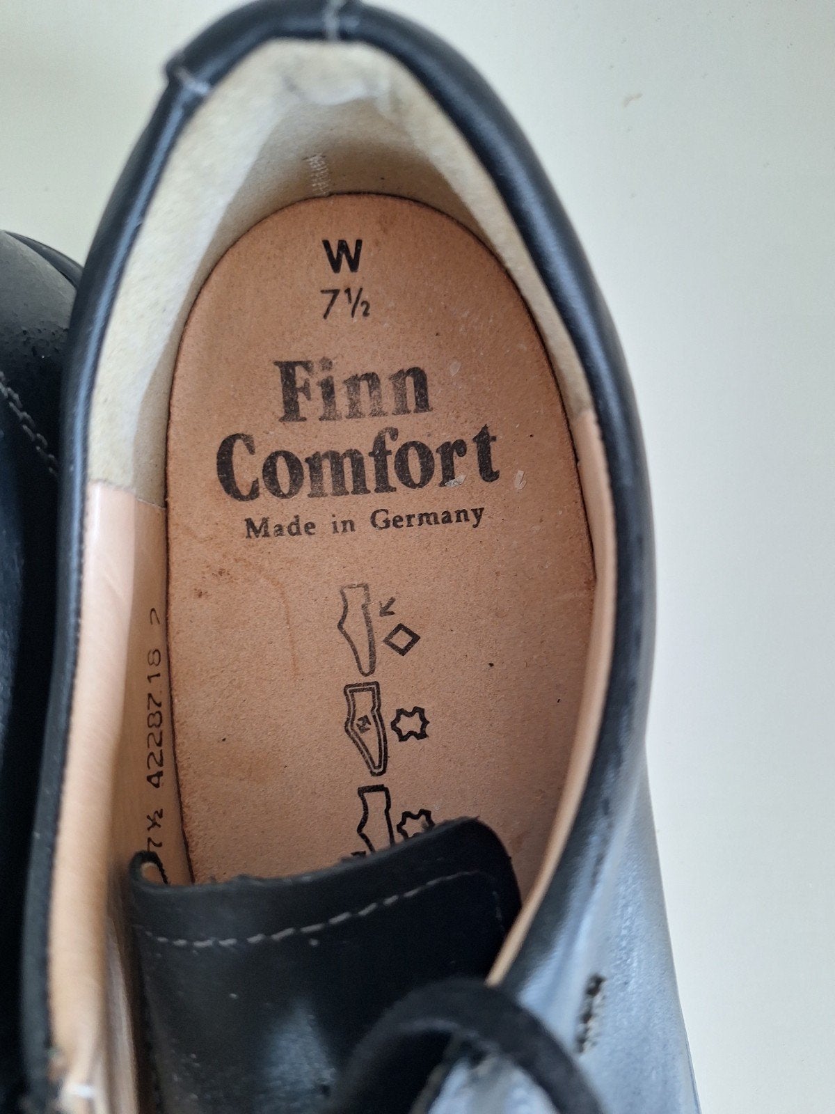 Finn Comfort Zwarte Leren Veterschoenen Maat 7.5 (41), Finn Comfort, Ophalen, Zo goed als nieuw, Zwart