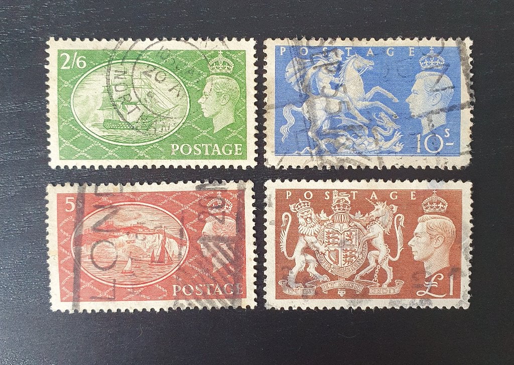 Groot-Brittanie UK 1951 George VI Michel 251-254 gestempeld, Postzegels en Munten, Postzegels | Europa | UK, Verzenden, Gestempeld