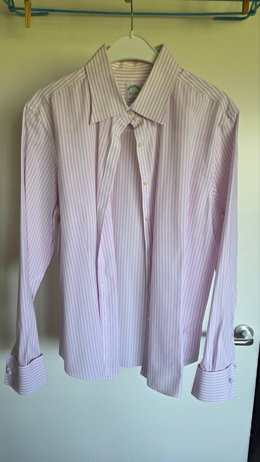 Brooks Brothers Dames Blouse Roze Witte Streep, Maat 46/48 (XL) of groter, Ophalen of Verzenden, Roze, Gedragen