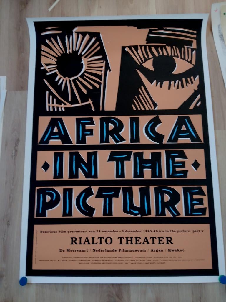 Vintage 'Africa in the Picture' Filmfestival Poster, Deurposter of groter, Ophalen of Verzenden, Film en Tv, Rechthoekig Staand
