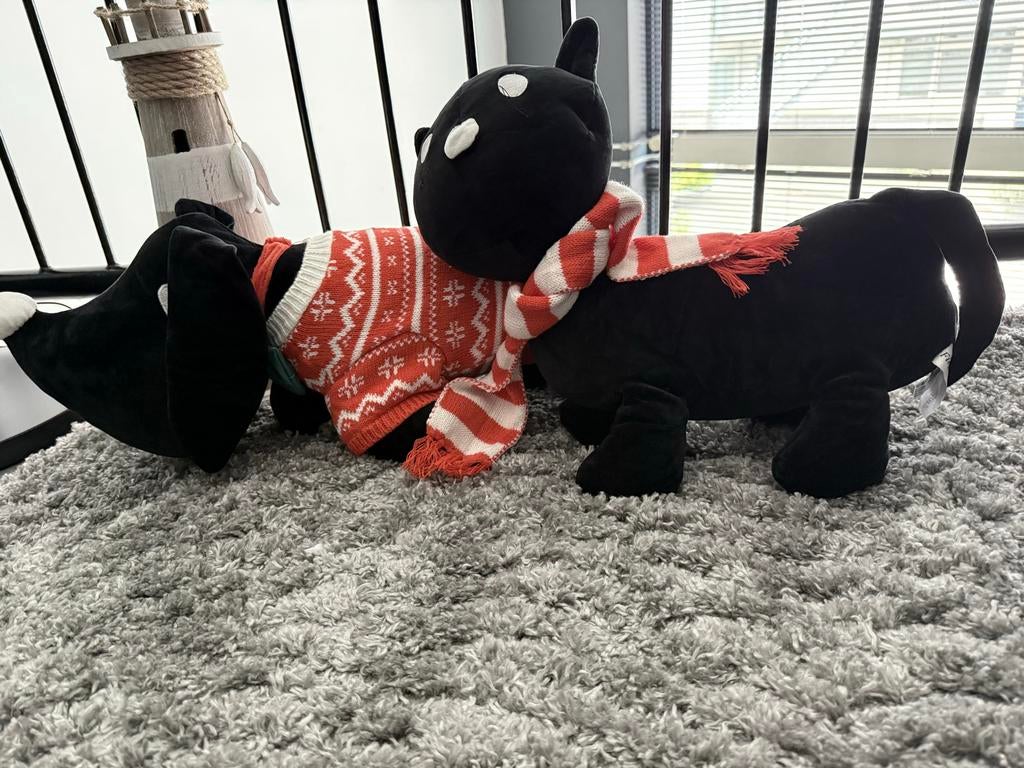 Takkie en Sieppie kerst knuffels, Overige merken, Overige karakters, Zwart, Zo goed als nieuw