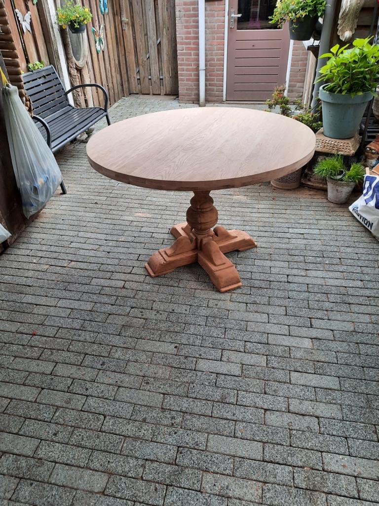 Mooie antieke poot is van eikenhout 72cm hoog doorsnede 120c, Huis en Inrichting, Tafels | Eettafels, Ophalen of Verzenden, 100 tot 150 cm
