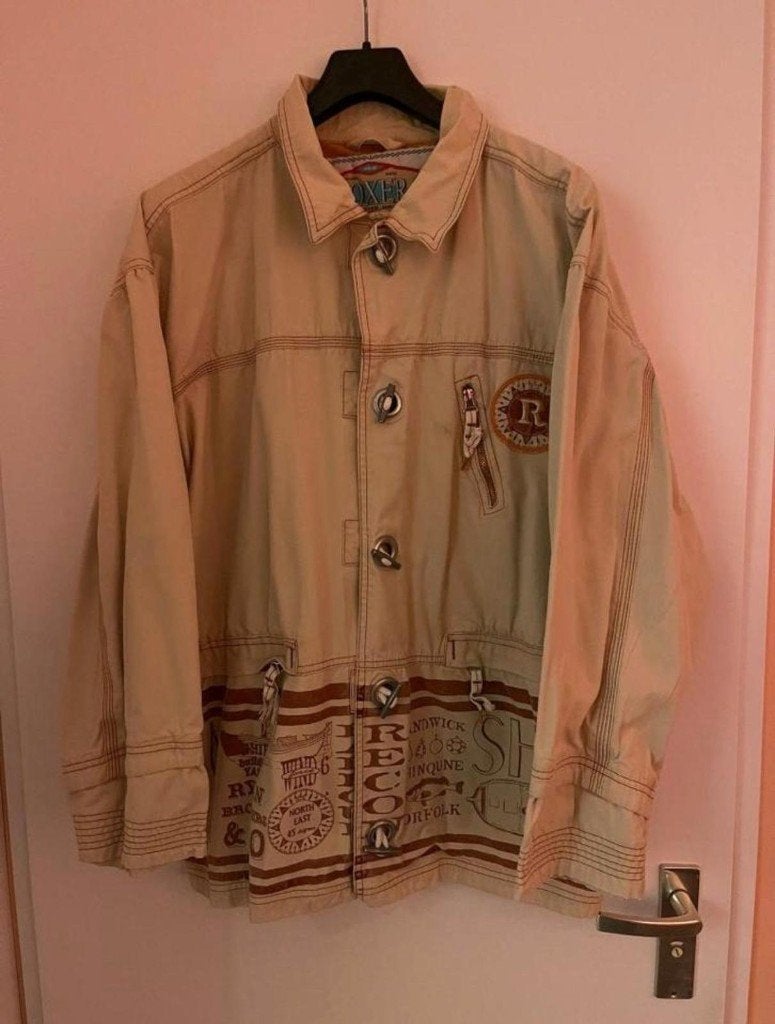 Heren jas, Boxer, Maat 52/54 (L), Beige, Ophalen of Verzenden