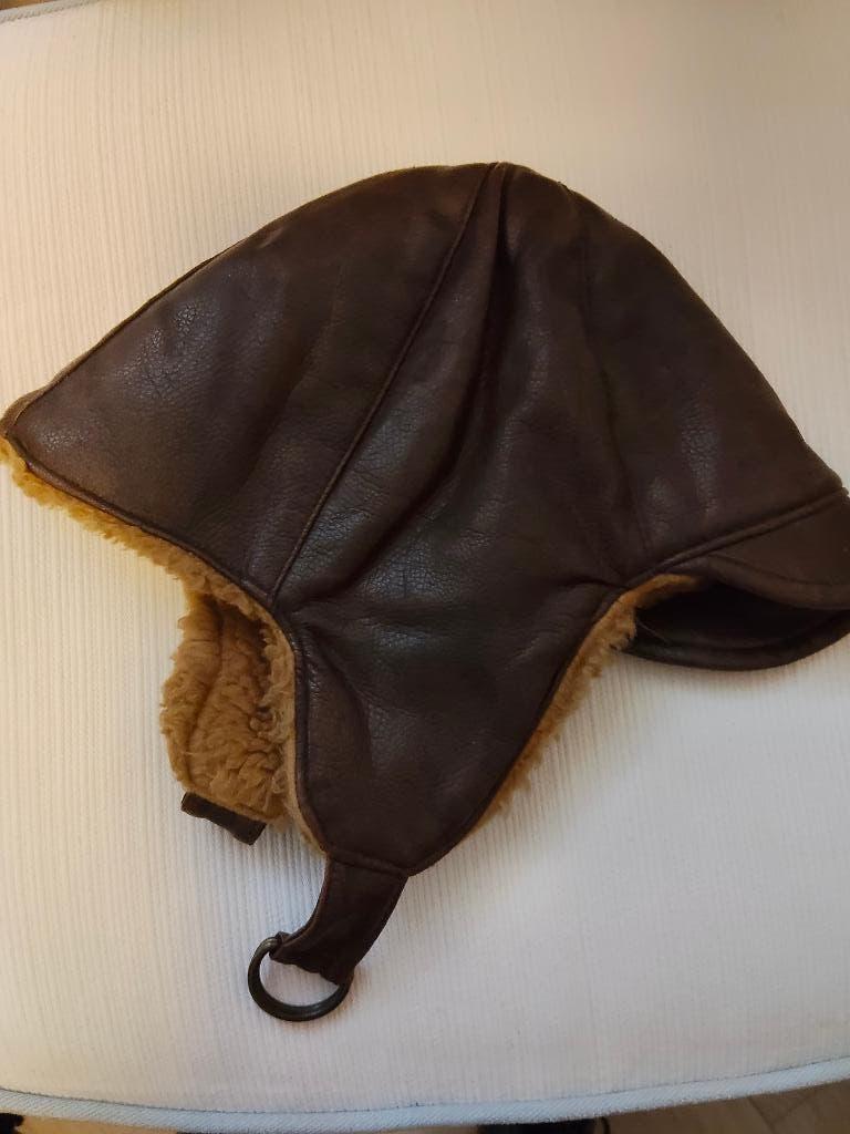 oude leren motorcap, Antiek en Kunst, Antiek | Kleding en Accessoires, Ophalen of Verzenden, Dames