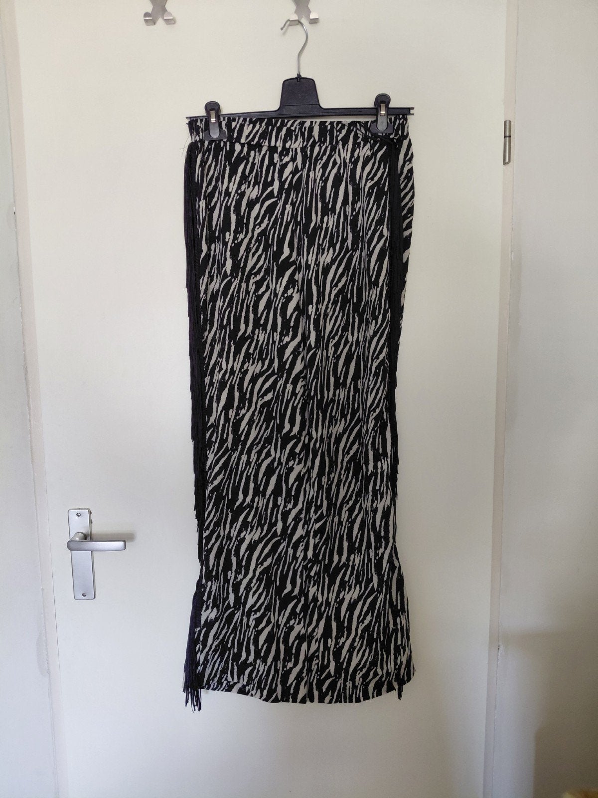 Loavies Zebraprint Broek met Franjes - Maat L, Zwart, Maat 42/44 (L), Ophalen of Verzenden, Lang