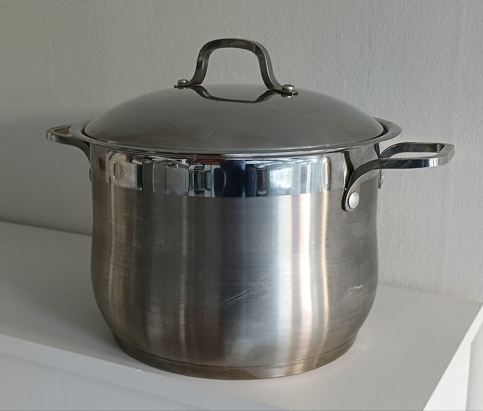 Grote RVS Soeppan/Kookpan 10L - Gas/Inductie, Gebruikt, Ophalen of Verzenden, Rvs, Kookpan