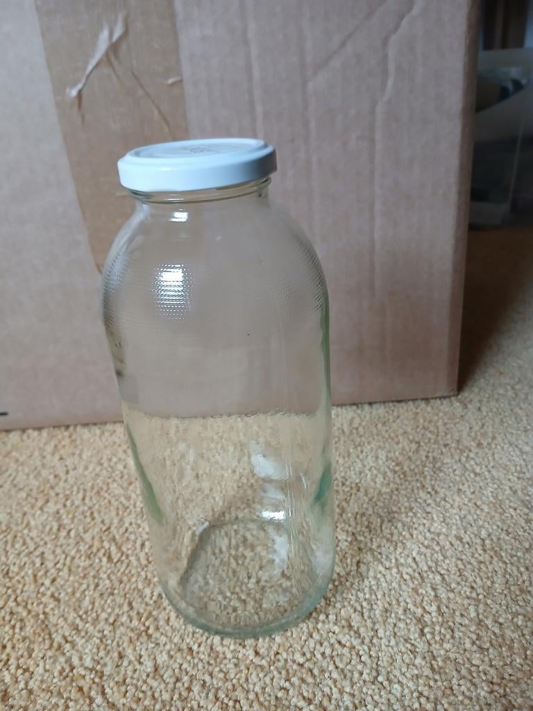 10 x Glazen flessen met dop - 1 liter, Ophalen, Gebruikt