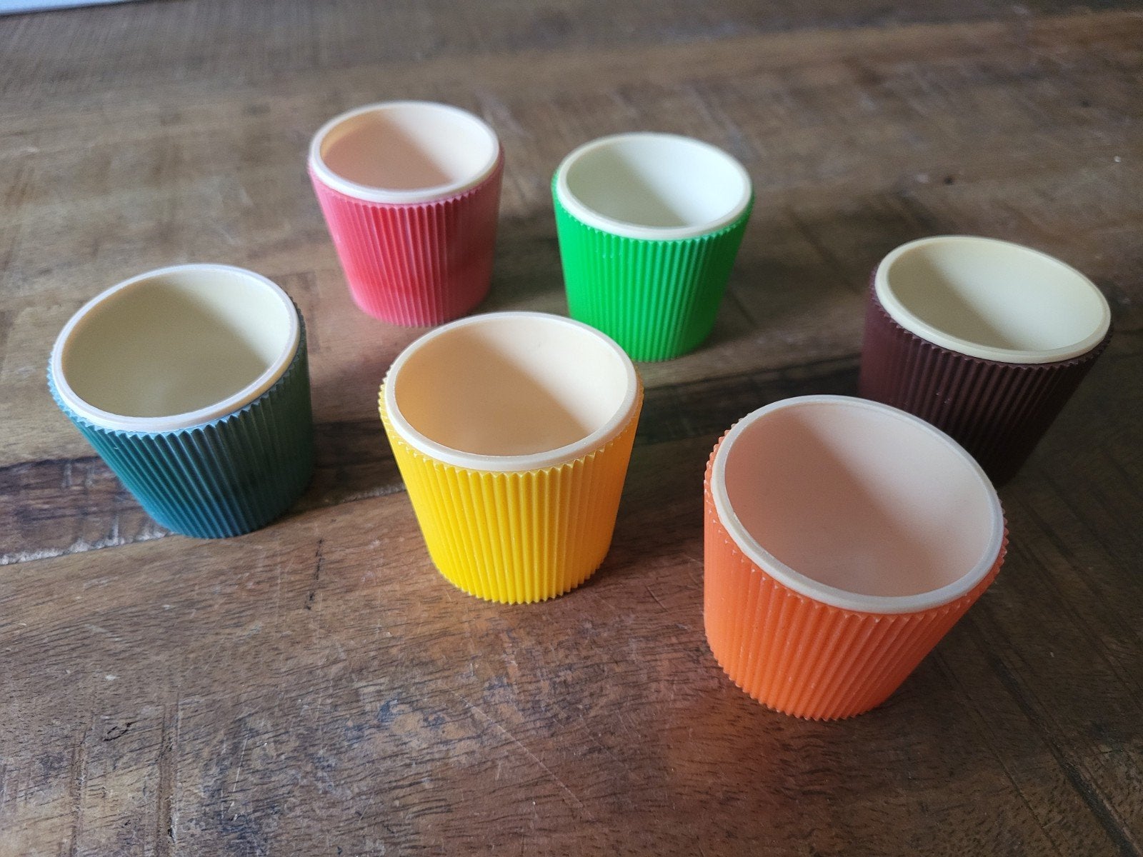 Set van 6 Turkstra eierdopjes - Jaren '60/'70 design, Ophalen of Verzenden