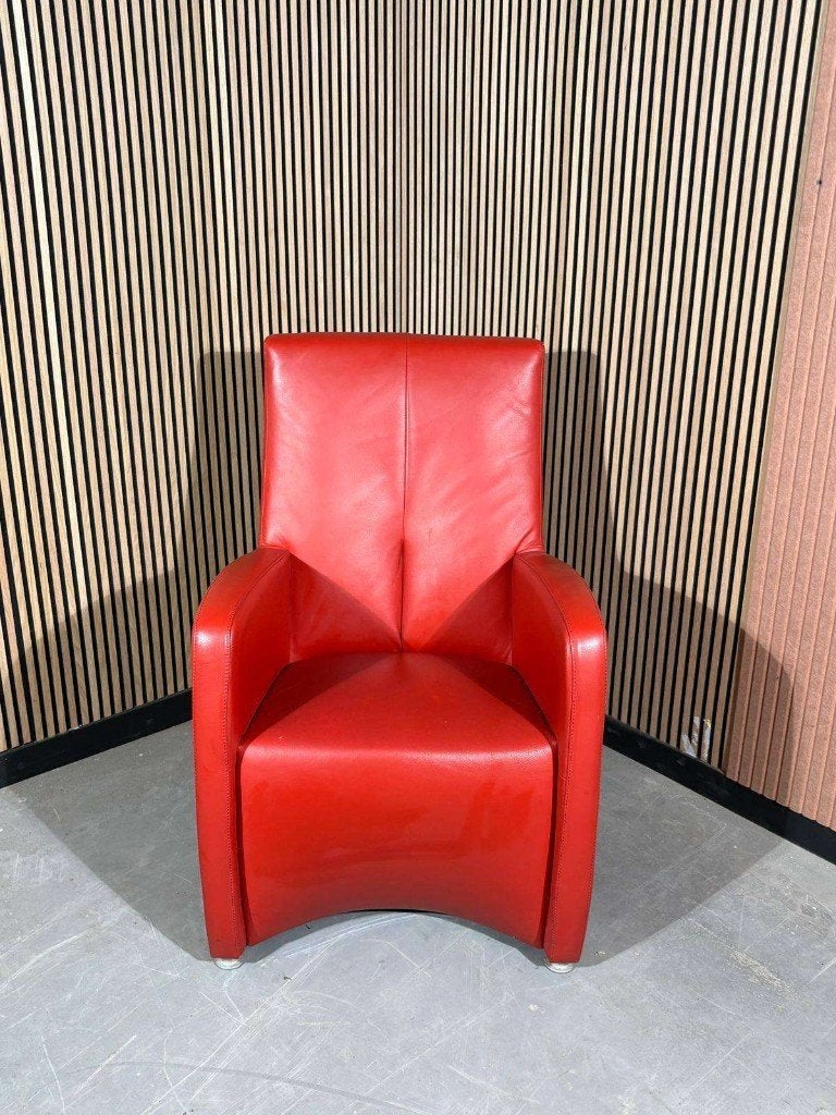 Fauteuil Leolux Rood (hoge rugleuning), Huis en Inrichting, Overige materialen, 75 tot 100 cm, Ophalen of Verzenden, Zo goed als nieuw