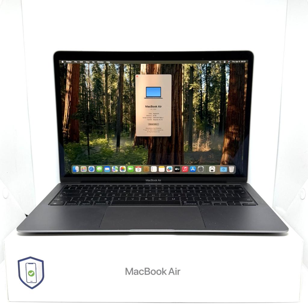MacBook Air M1 256GB grijs /zeer net /100% batt /garantie, Apple, Zo goed als nieuw, Support@apple.com, Apple Park Way, Cupertino, California