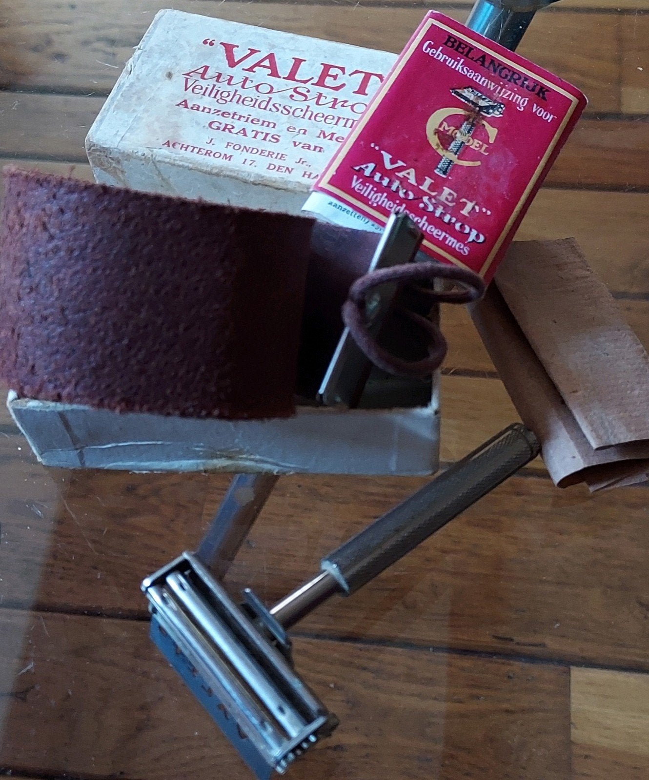 Unieke Vintage Valet Auto Strop Scheerset (Model C, ca. 1920, Ophalen of Verzenden