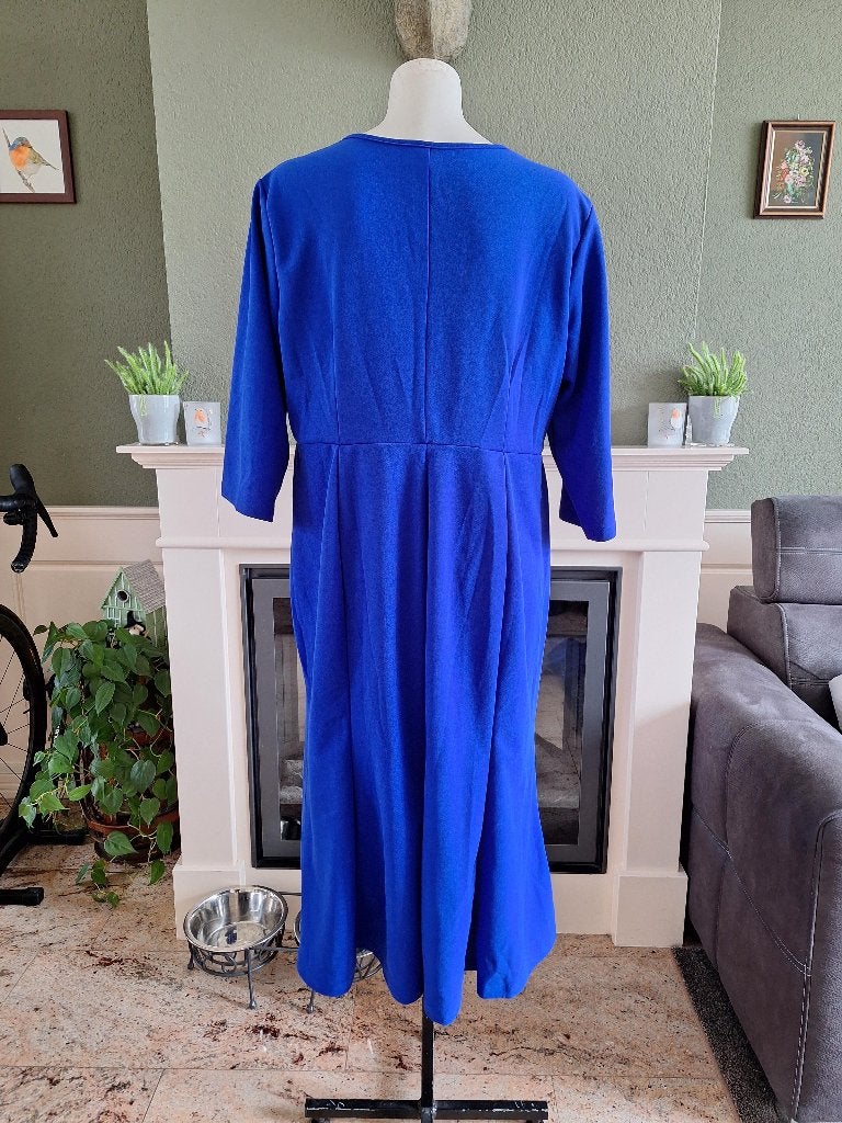 Shein koningsblauwe nieuwe jurk XXXL 48 50, Kleding | Dames, Maat 46/48 (XL) of groter, Zo goed als nieuw, Onder de knie, Shein