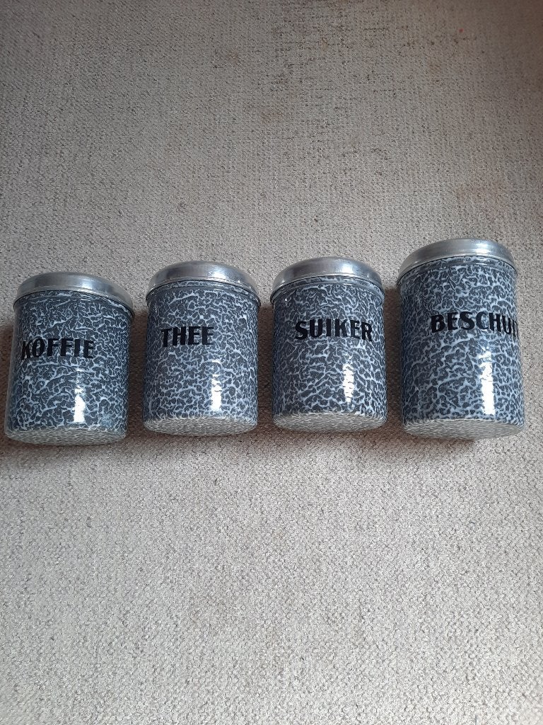 Grijsgewolkte koffie,thee, suiker & beschuit, Ophalen of Verzenden