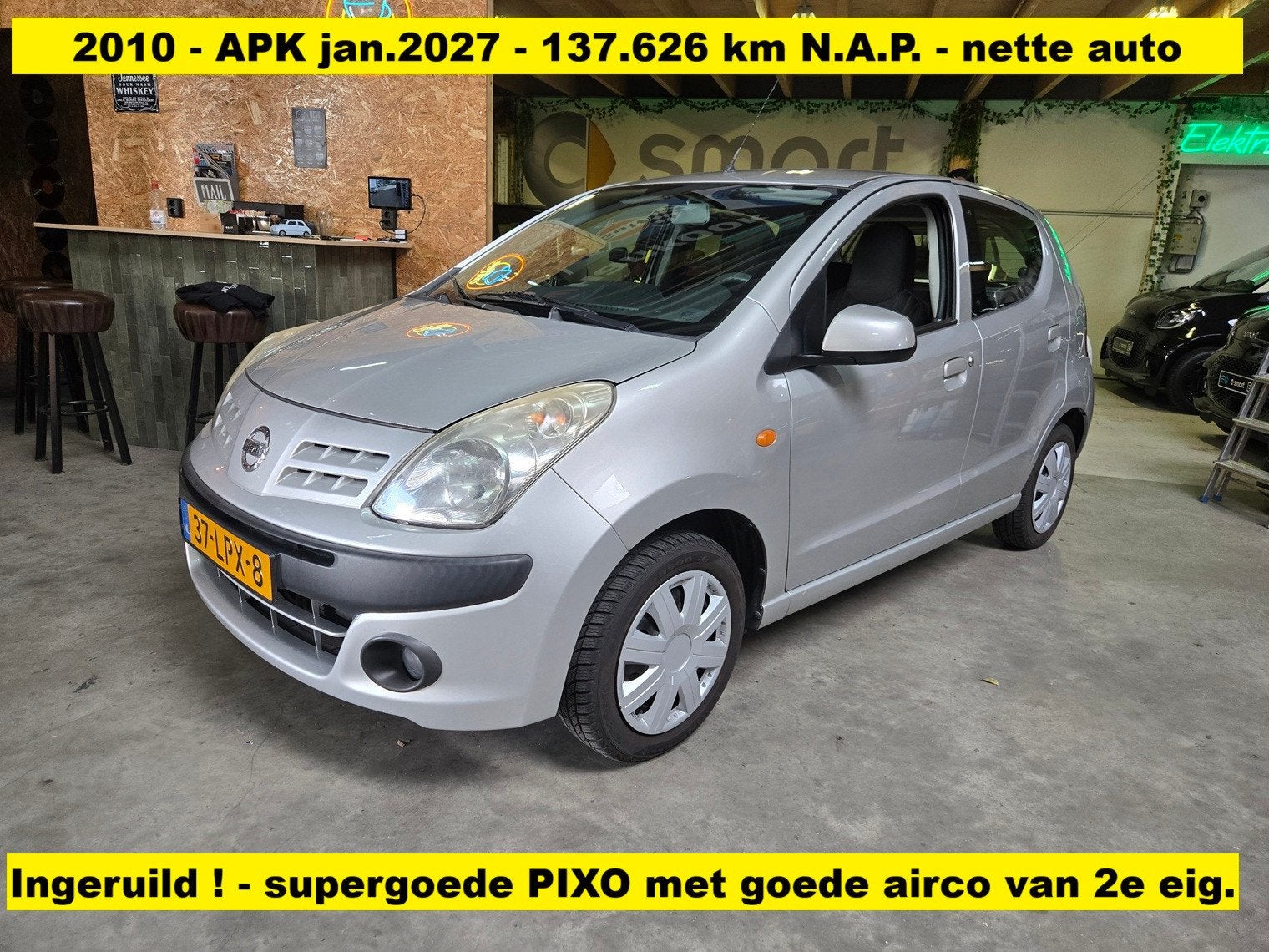 Nissan Pixo 1.0 Look - airco - stuurbekrachtiging - el.ramen, Auto's, Nissan, Voorwielaandrijving, Euro 5, Stof, Gebruikt