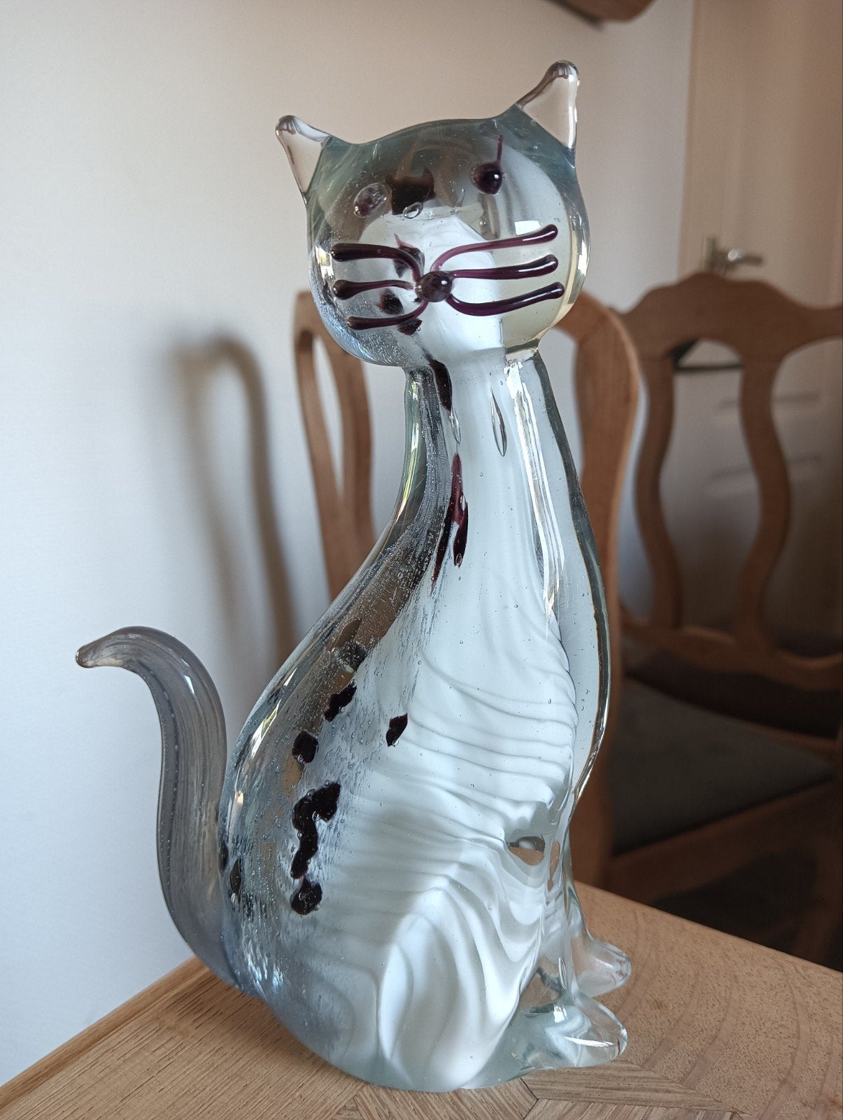 Zwaar massief glas kat ( Murano?), Ophalen