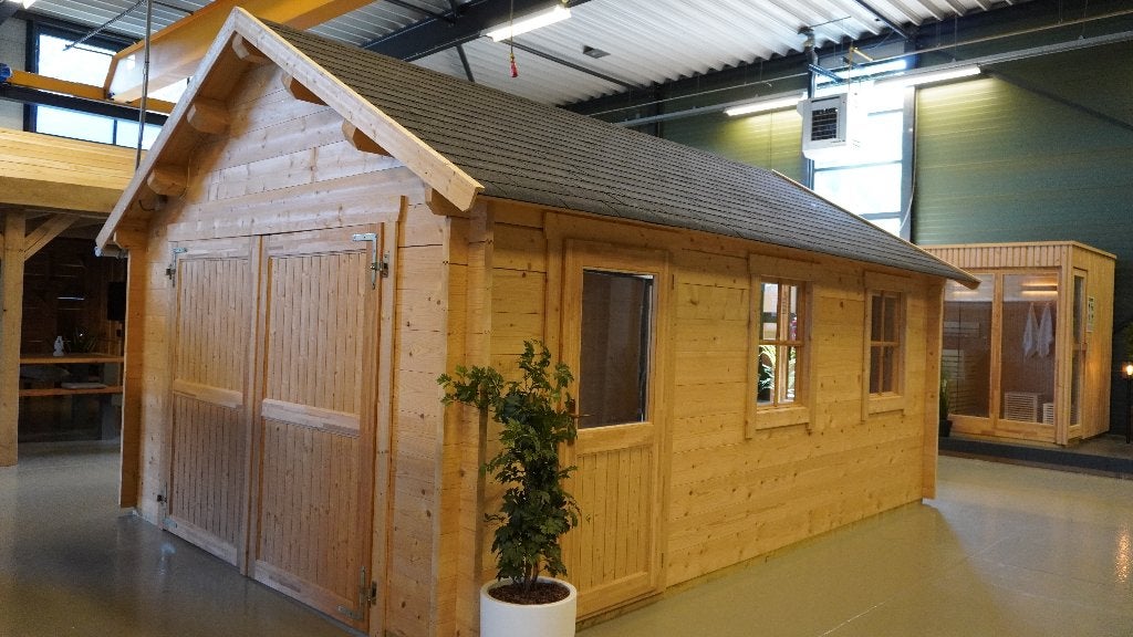 Azalp Houten Garage Keutenberg 380x536 cm, Tuin en Terras, Overkappingen, Ophalen, Zo goed als nieuw, Carport
