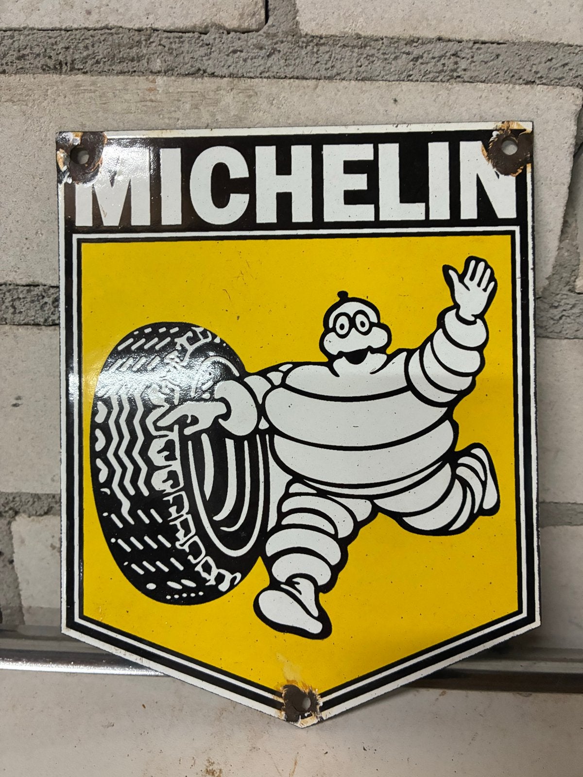Michelin emaille reclame bordje - Bibendum, Ophalen of Verzenden