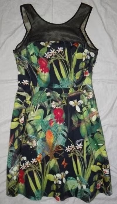 Leuke groen/roze/zwart/wit gebloemde STEPS jurk, Maat 38/40 (M), Ophalen of Verzenden, Knielengte, Steps