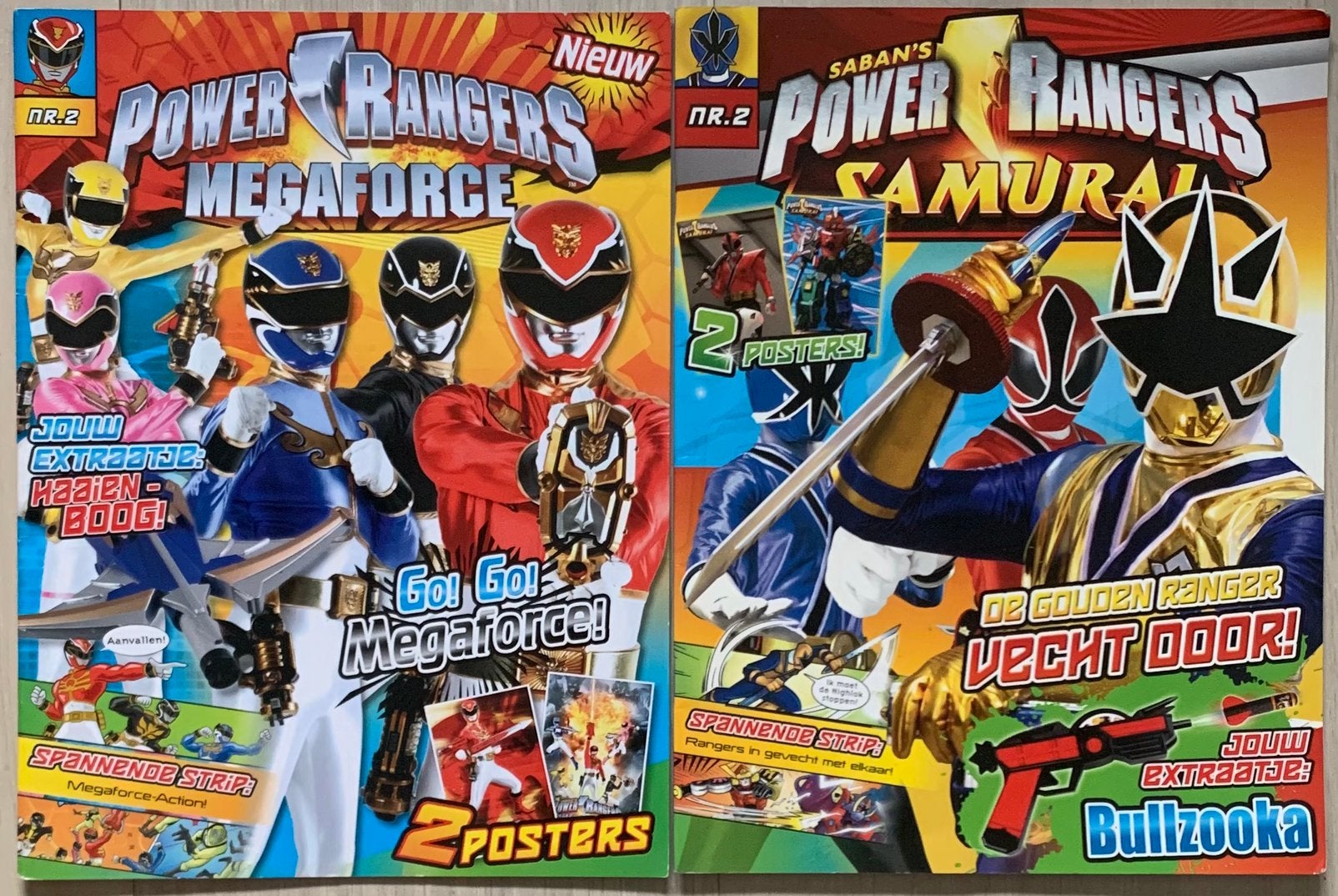 2 Power Rangers magazines [met poster], Ophalen of Verzenden, Zo goed als nieuw, Muziek, Film of Tv