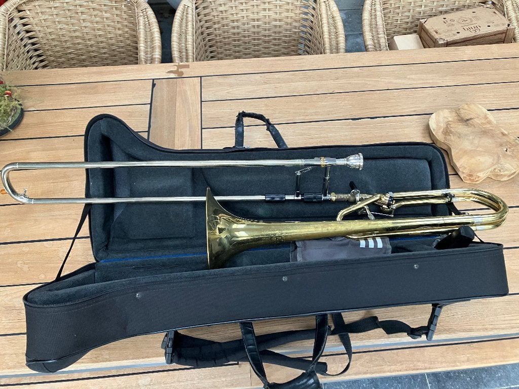 Trombone Bach Stradivarius in professionele versie, Ophalen of Verzenden, Gebruikt, Tenor, Met koffer