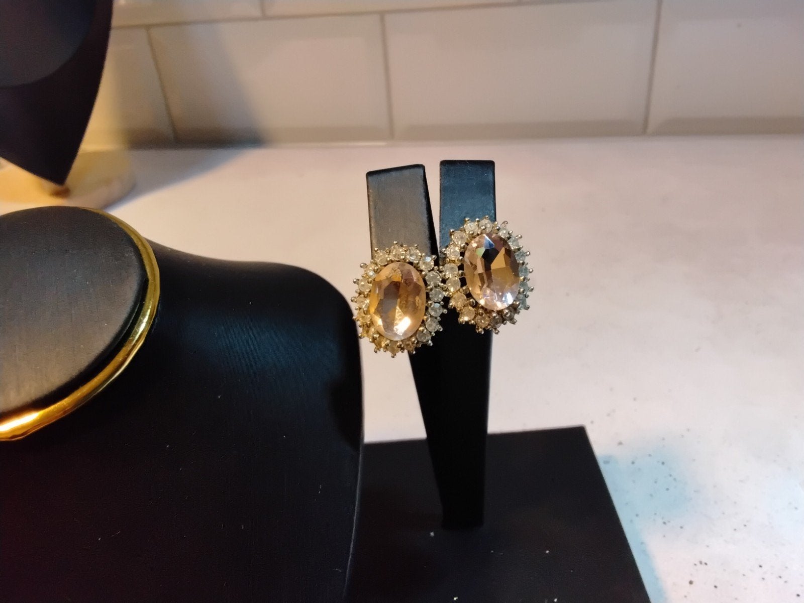 strass oorbellen, Ophalen of Verzenden, Zo goed als nieuw, Overige materialen