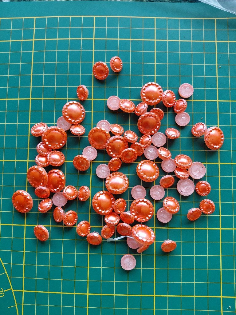 Setje gebruikte glasknopen oranje, Ophalen of Verzenden, Gebruikt, Garen of Naald(en)