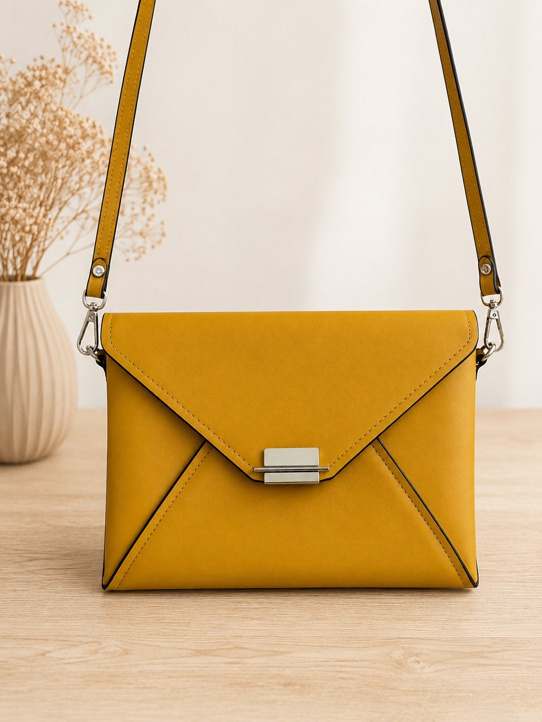 Mustard gele schoudertas / handtas, Sieraden, Tassen en Uiterlijk, Tassen | Damestassen, Ophalen of Verzenden, Nieuw, Geel, Schoudertasje