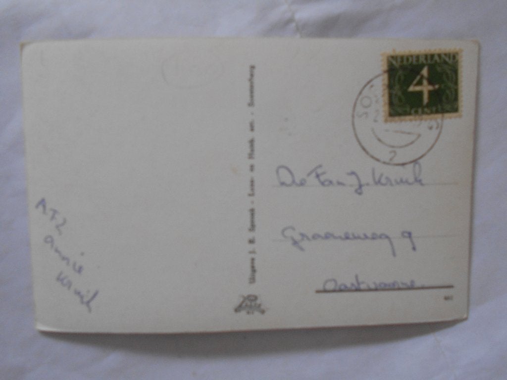 Soesterberg, Van Weerden Poelmanweg kruispunt ANWB bord, Ophalen of Verzenden, 1940 tot 1960, Gelopen, Utrecht