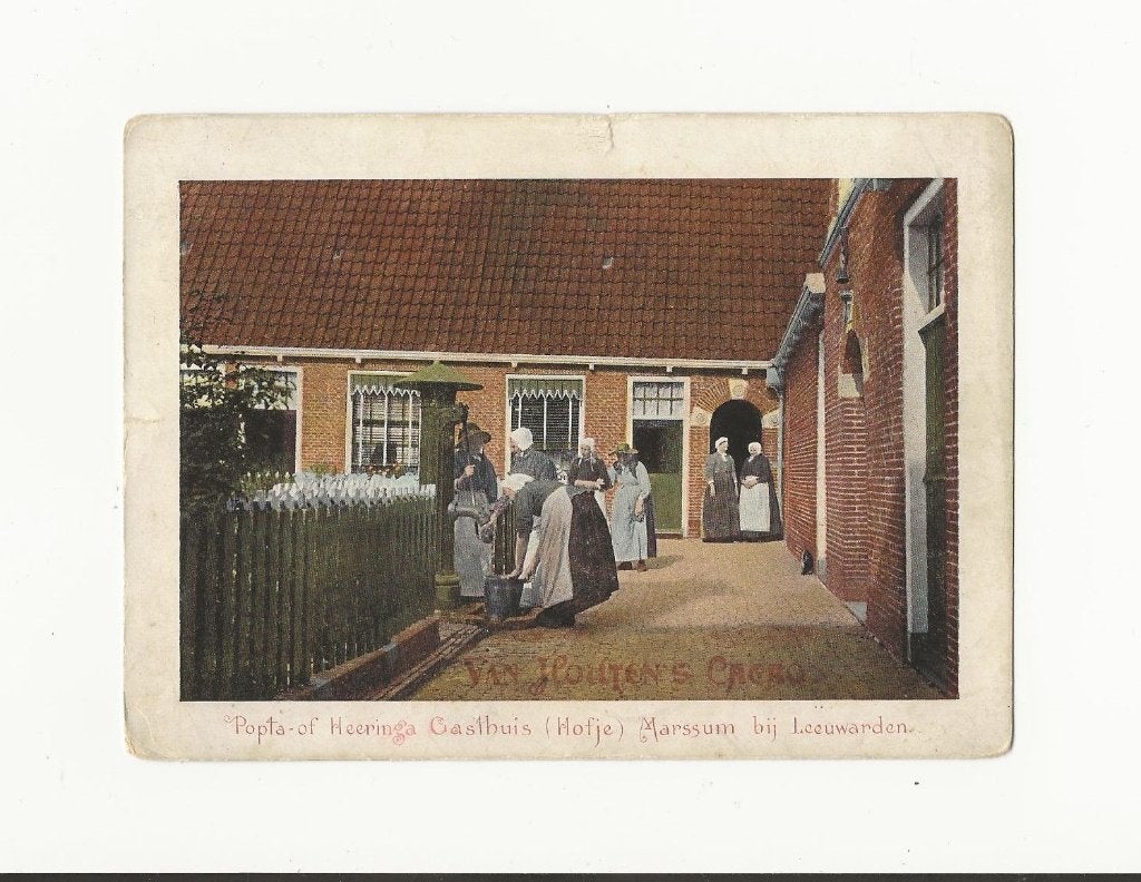 Reclamekaart Van Houten's Cacao - Heeringa Gasthuis Marssum, Ophalen, Voor 1920, Ongelopen, Friesland