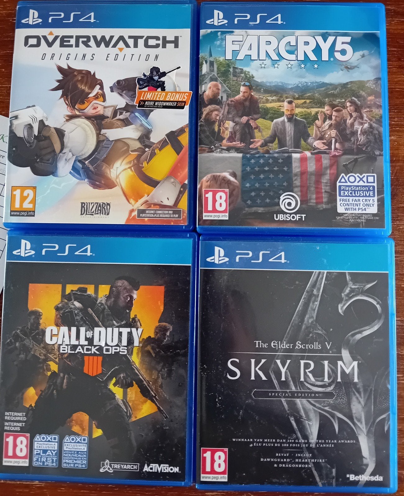 Set van 4 PS4 Games, Gebruikt, Vanaf 18 jaar, Verzenden, 1 speler