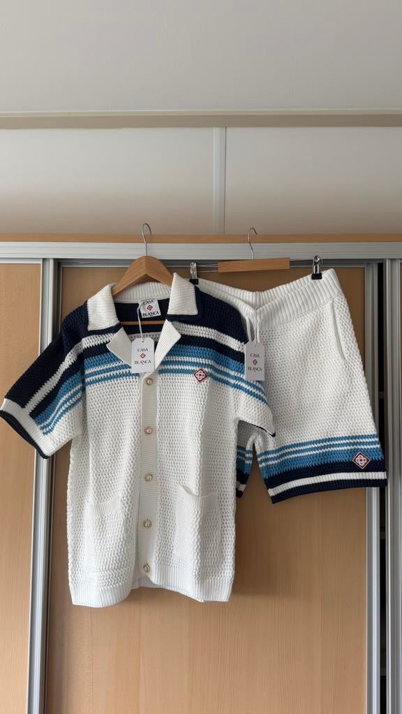 Casablanca Tennis Cotton Crochet set, Kleding | Heren, Polo's, Nieuw, Maat 52/54 (L), Wit, Ophalen of Verzenden