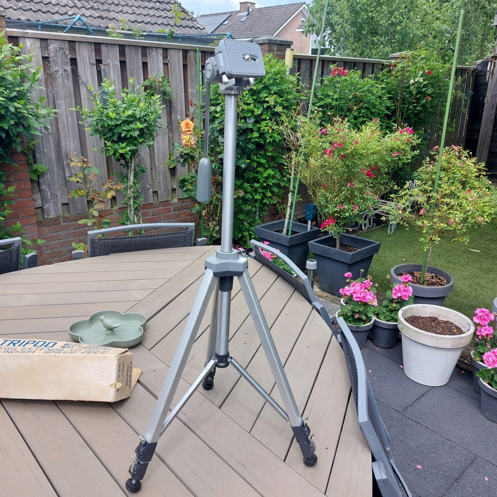 Velbon VEB-3 Statief met Panhead - Max 150cm, Ophalen, Gebruikt, Driepoot, Minder dan 150 cm