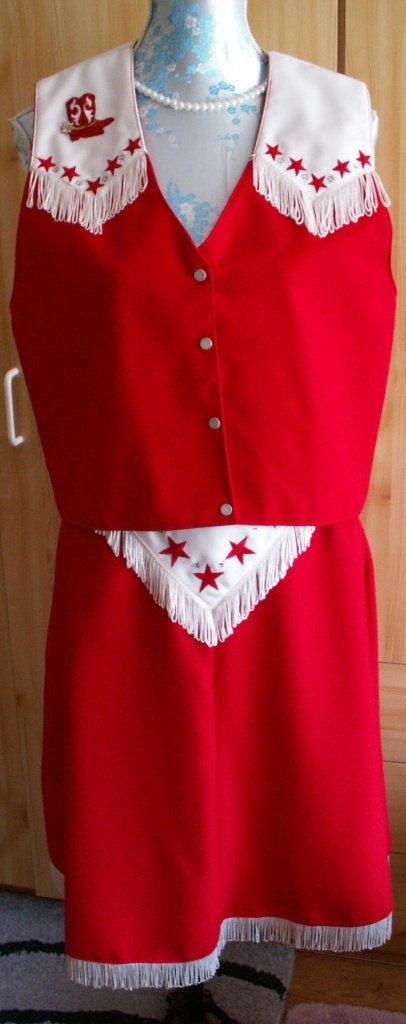 dames pak 2 dlg rood-wit, Kostuum of Pak, Zo goed als nieuw, Rood, Ophalen