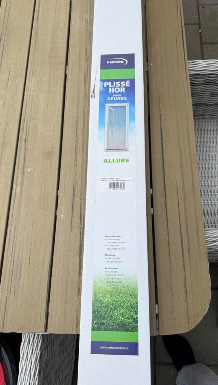 Hamstra Plissé Hordeur Allure - Nieuw in verpakking, Doe-het-zelf en Verbouw, Ophalen, Kunststof, 80 tot 100 cm, Hordeur