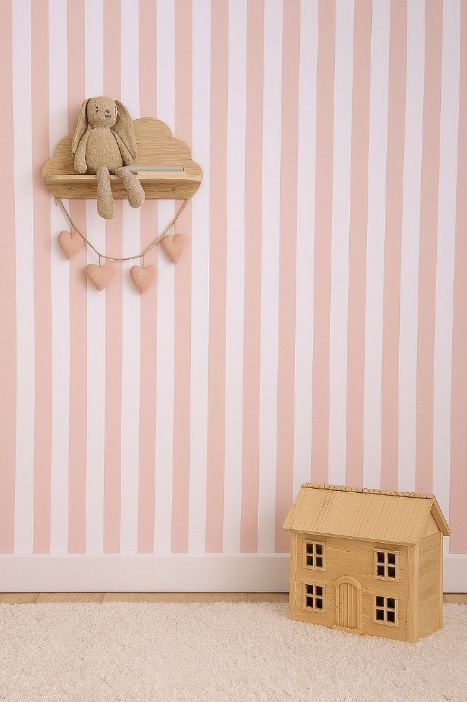 12752 Lichtroze strepen behang van Esta wallcovering swiet, Ophalen of Verzenden, Roze