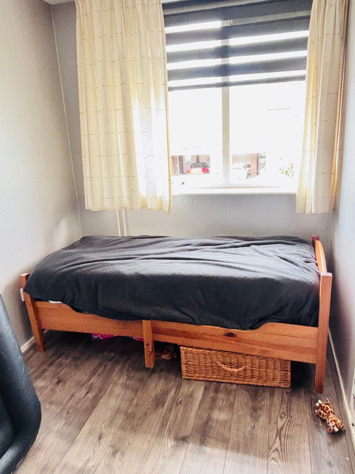 Meegroeibed, Ophalen, 90 cm, Eenpersoons, Bruin