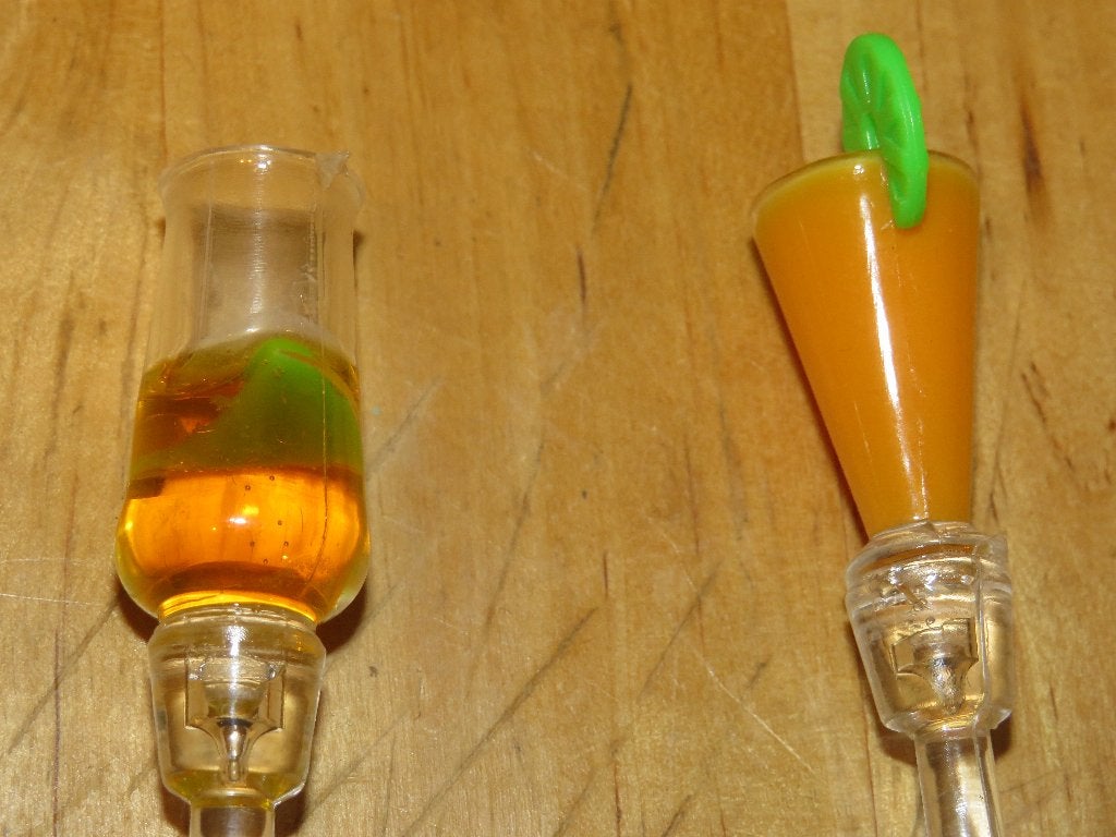2 acryl cocktail swizzle roerstokjes, Huis en Inrichting, Ophalen, Kunststof, Gebruikt, Overige typen