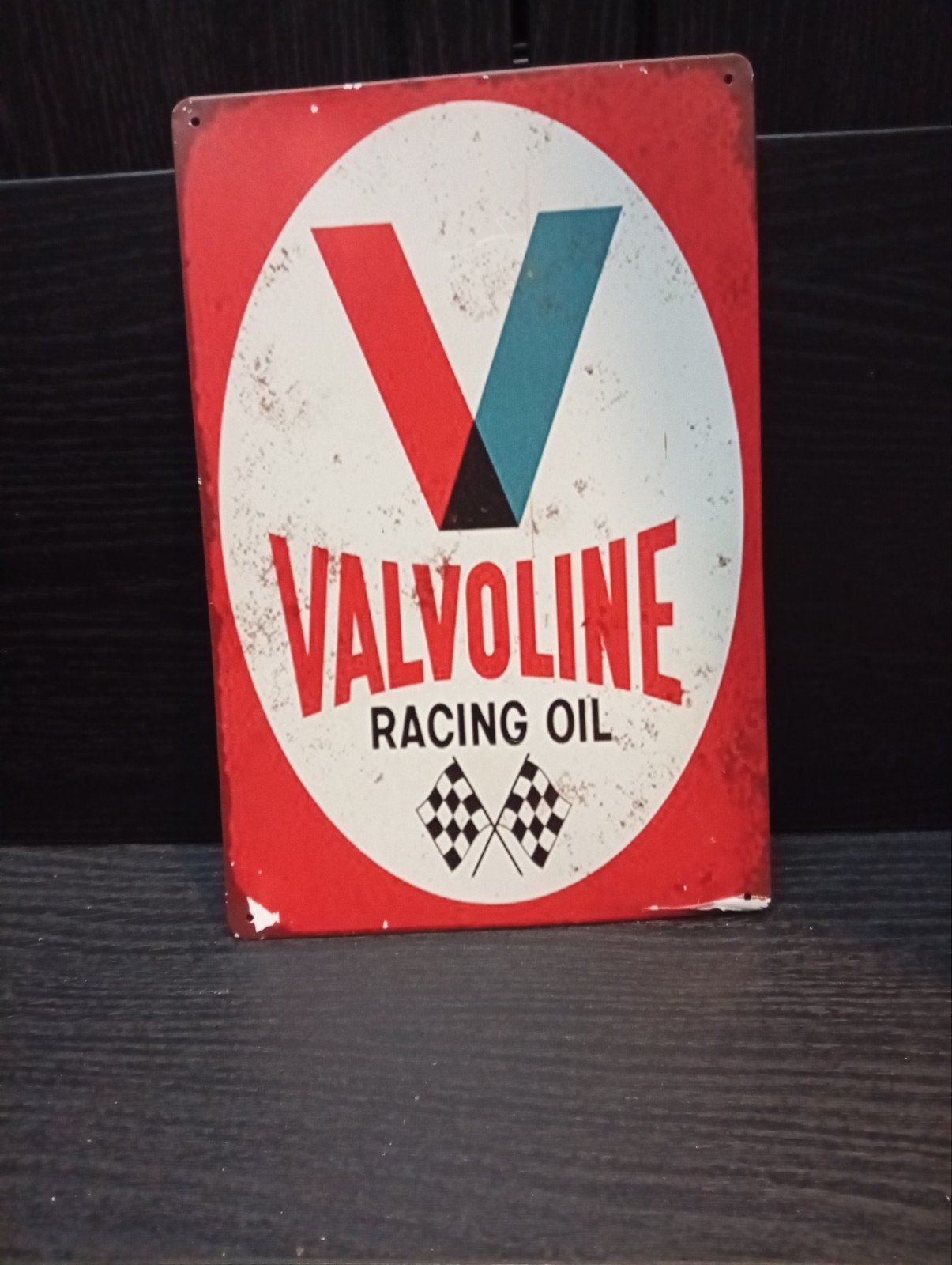 Vintage Valvoline Racing Oil Reclamebord, Ophalen of Verzenden, Gebruikt, Reclamebord