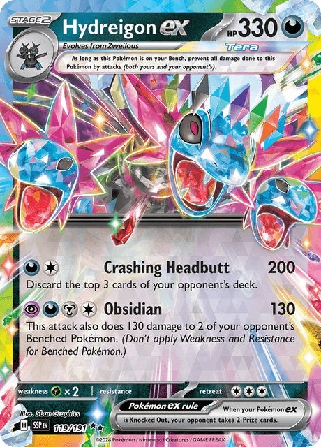 Hydreigon EX 119 - Surging Sparks, Ophalen of Verzenden, Nieuw, Losse kaart, Foil