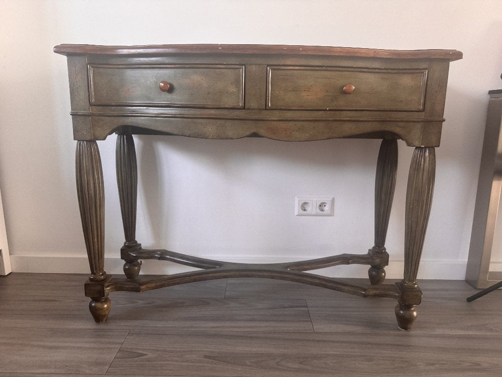 Green Side Table, Ophalen, Gebruikt, 100 tot 150 cm, Green Wooden Side Table
