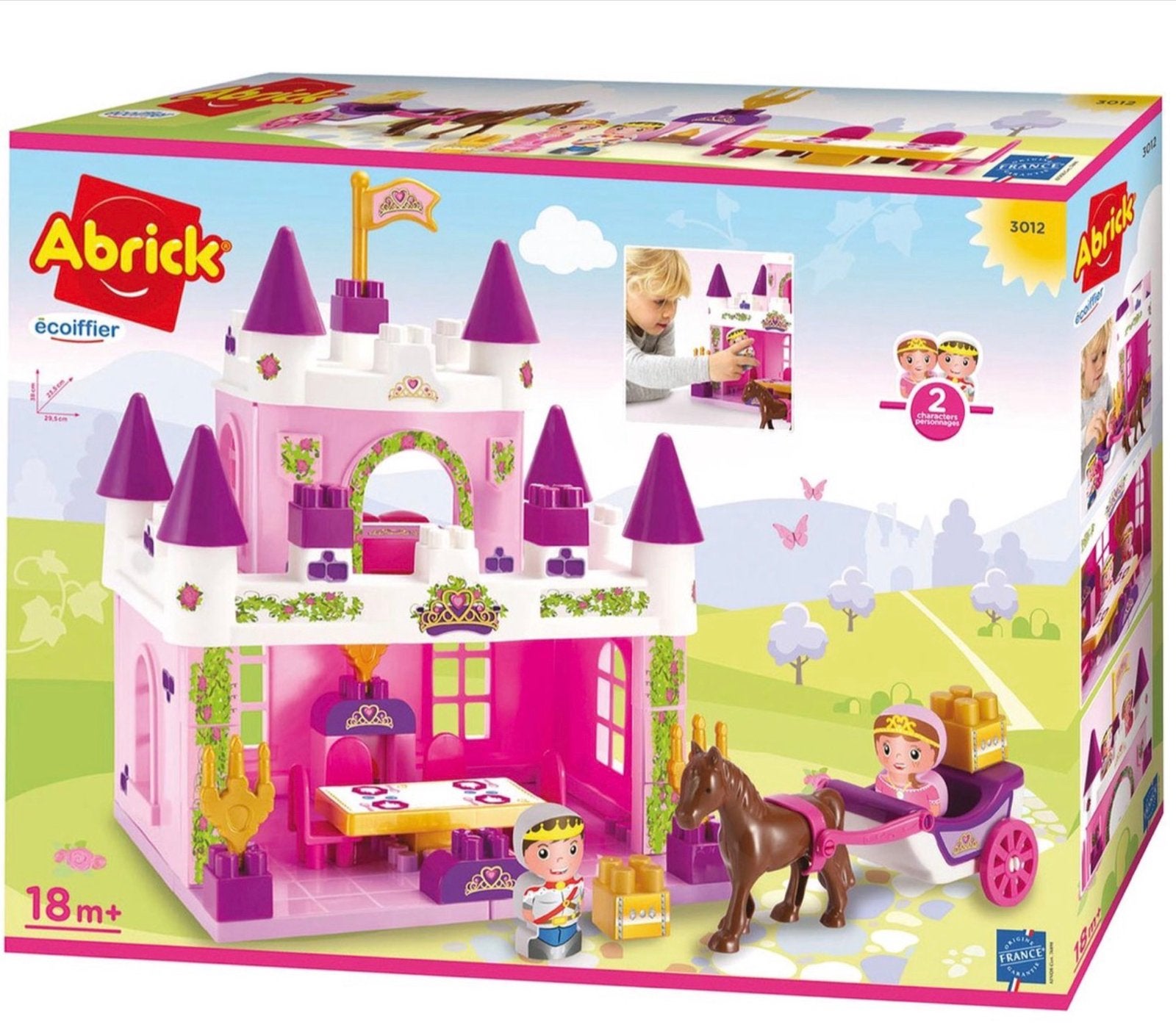 Abrick kasteel met prins, prinses, paard en wagen. Set 3012., Ophalen of Verzenden, Gebruikt, Abrick