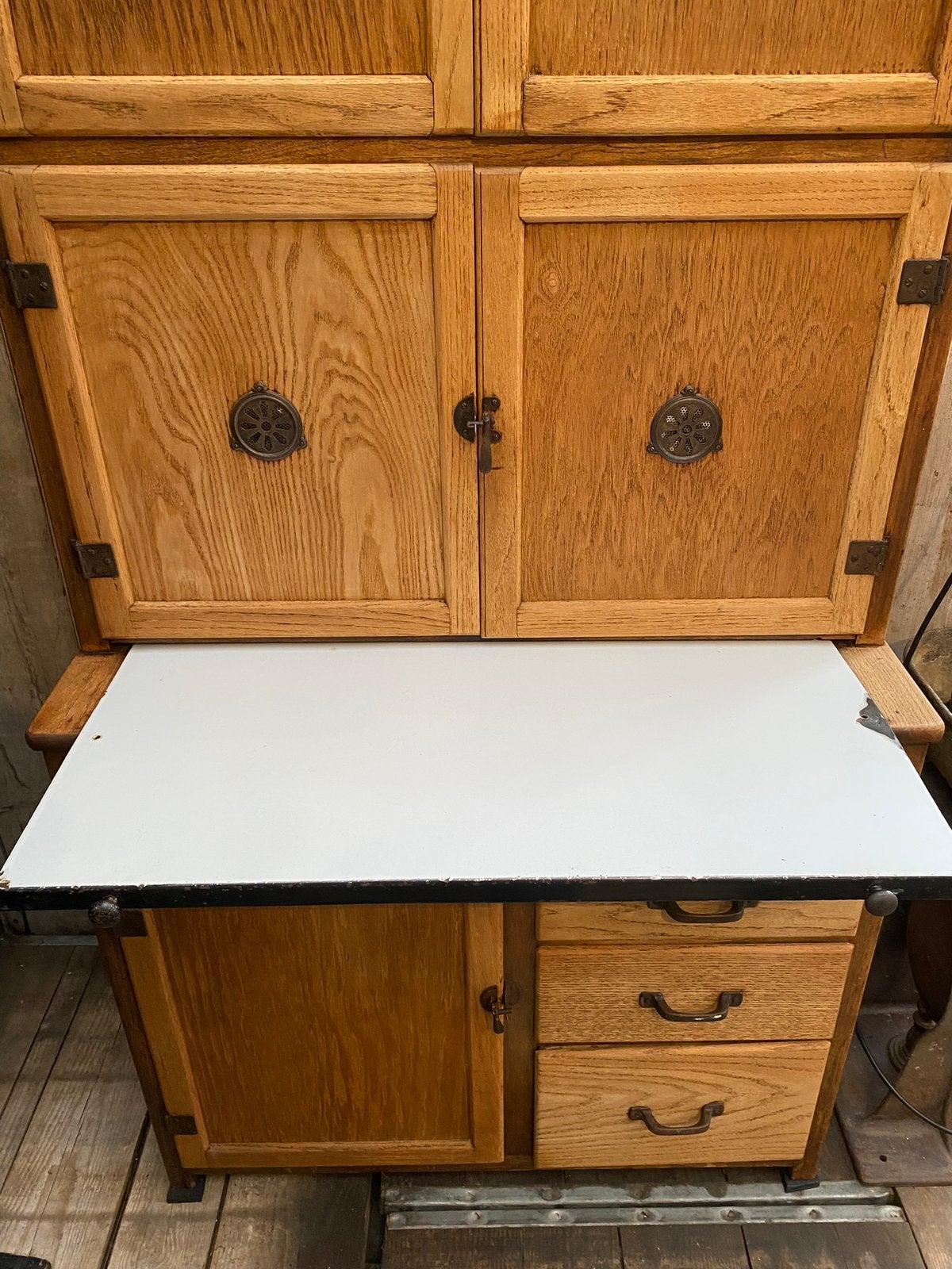 Unieke Engelse brocante kast keukenkast Lusty Maidsaver, Ophalen, Gebruikt, 50 tot 100 cm, Landelijk